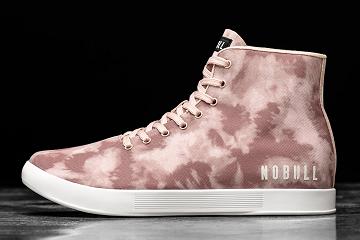 Men's Nobull High-Top Dusty Rose Tie-Dye Canvas Trainers Rose | SG V2400R